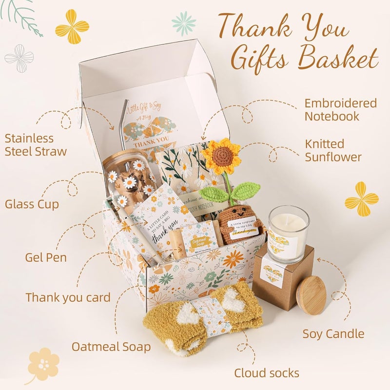 EXTALOW Thank You Gifts for Women,10PCS Teacher Appreciation Gifts,Birthday Gift Basket,Employee Appreciation Gift for Coworkers WomenTeachers Friends Mom Her Boss Nurse Secretary with Thanks Cards - Image 2