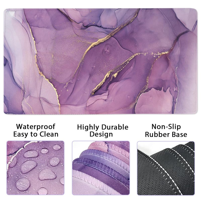 Yunoble 4-in-1 Gaming Mouse Pad Wrist Support Setï¼ŒDesk Pad + Mouse Pad with Wrist Rest + Keyboard Wrist Rest + Coaster, Ergonomic Design for Home Office Study Game - Purple - Image 2