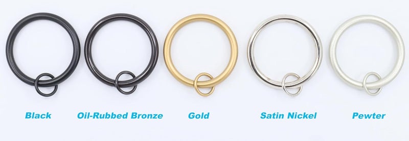 MERIVILLE 28 pcs 1.5-Inch Inner Diameter Metal Curtain Rings with Eyelets, Fits Up to 1 1/4-Inch Rod (Set of 28 Round Eyelet, Oil-Rubbed Bronze) - Image 4