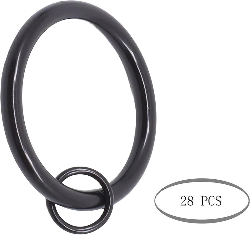 MERIVILLE 28 pcs 1.5-Inch Inner Diameter Metal Curtain Rings with Eyelets, Fits Up to 1 1/4-Inch Rod (Set of 28 Round Eyelet, Oil-Rubbed Bronze) - Image 2
