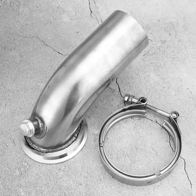 مضرب عادم توربو: فولاذ مطعم بسمكة 3 بوصة، ضد الصدأ ودائم الصلابة - انحناء شديد بزاوية 90 درجة، شفة انسياب توربو معيار المصنع لمنصبي توربو HY35W في ميركور XR4Ti عام 1988 - Image 5