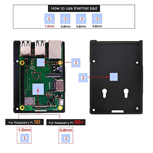 REES52 Raspberry Pi 3 B+ Aluminum Case with Housing Heat Dissipation, Metal Case/Enclosure with Heatsink Pillar for Raspberry Pi 3 Model B Plus / 3B - Image 2