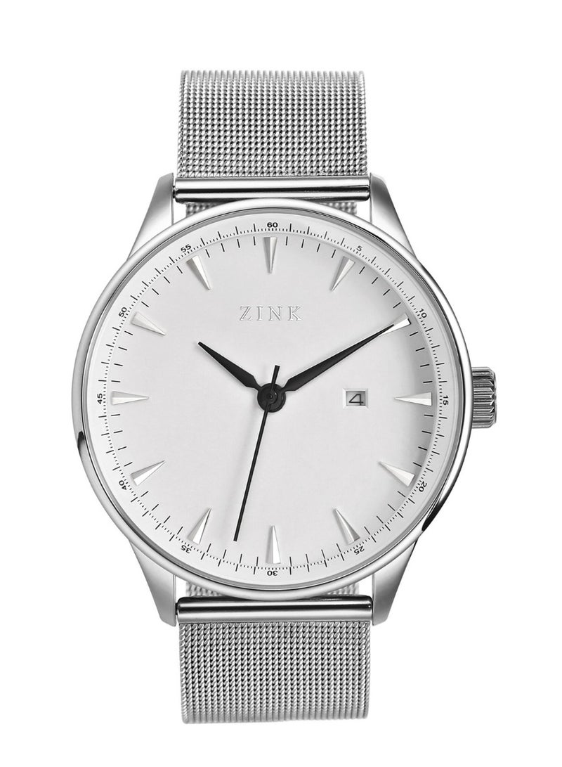 زنك ساعة ZINK ZK127G1MS-16 الأنيقة - ساعة رجالية عصرية من الفولاذ المقاوم للصدأ باللون الفضي - Image 1