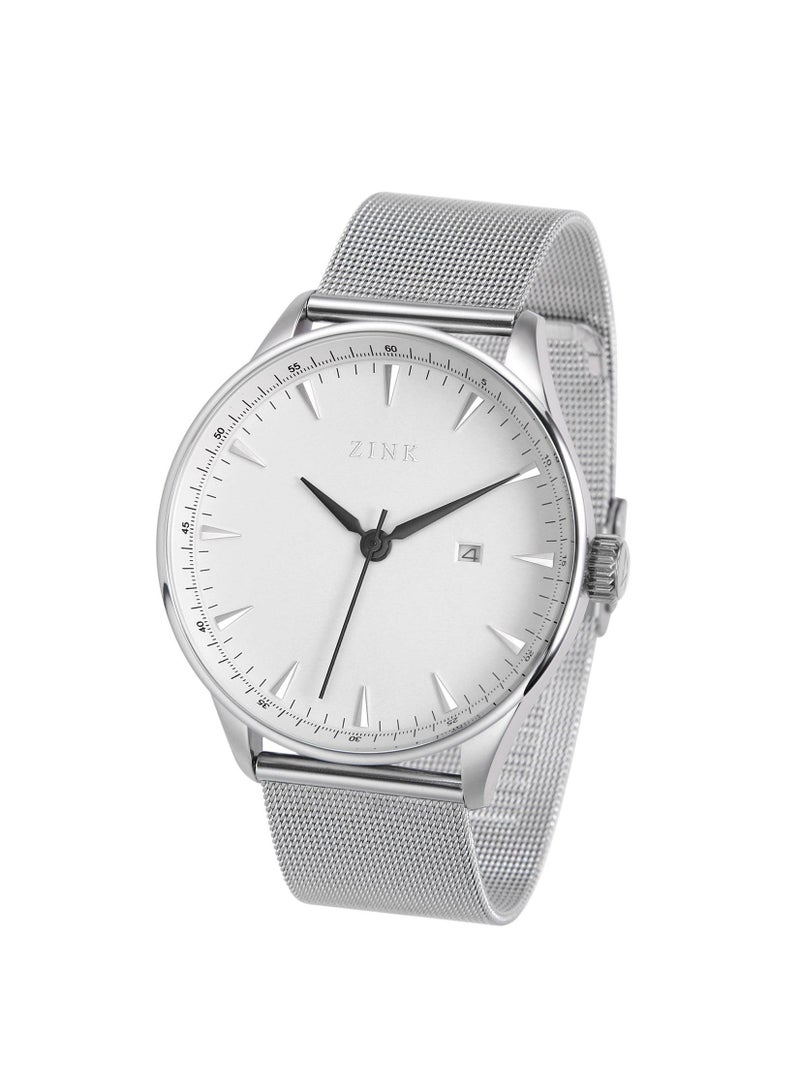 زنك ساعة ZINK ZK127G1MS-16 الأنيقة - ساعة رجالية عصرية من الفولاذ المقاوم للصدأ باللون الفضي - Image 4