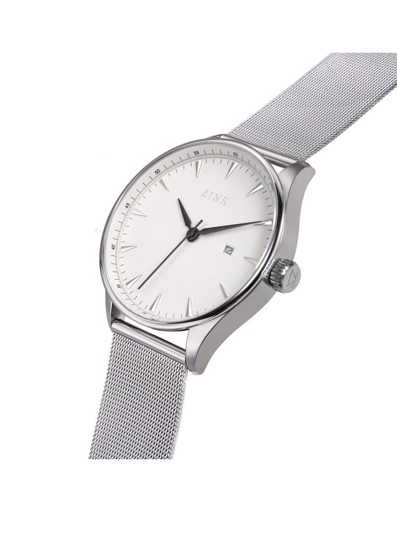 زنك ساعة ZINK ZK127G1MS-16 الأنيقة - ساعة رجالية عصرية من الفولاذ المقاوم للصدأ باللون الفضي - Image 2