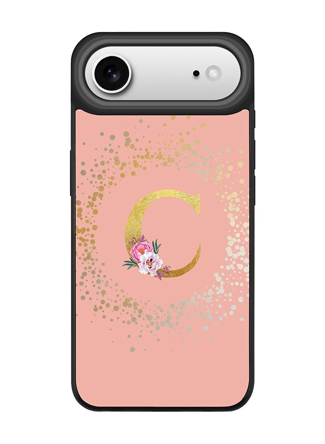 Stylizedd iPhone Air Case, [Compatible with MagSafe] Slim Magnetic cover Phone Case iPhone Air -Custom Monogram Floral - C  (Rose Pink ) - Image 1