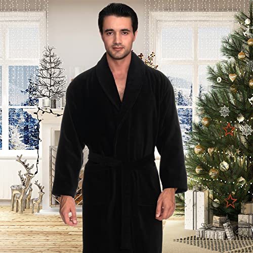 TowelSelections Men's Cotton Robe, Terry Cloth Luxury Spa Bathrobe Small Navy - Image 4