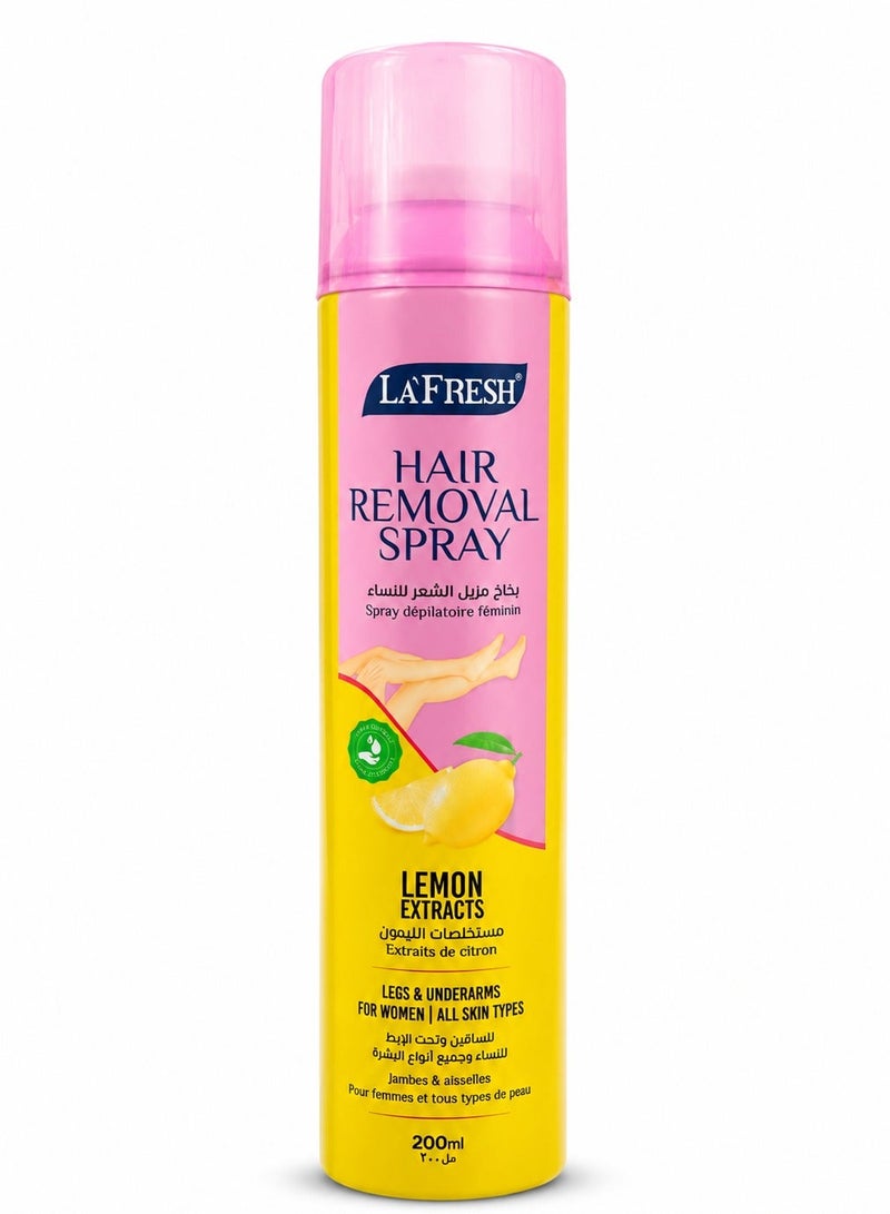 LA FRESH Hair Removal Spray with Lemon Extracts Legs & Underarms For Women  All Skin Types 200ml - Image 1