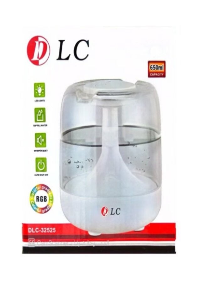 دي إل سي  مرطب هواء صغير بالموجات فوق الصوتية من بسعة 650 مل مع إضاءة LED وإيقاف تلقائي - Image 2