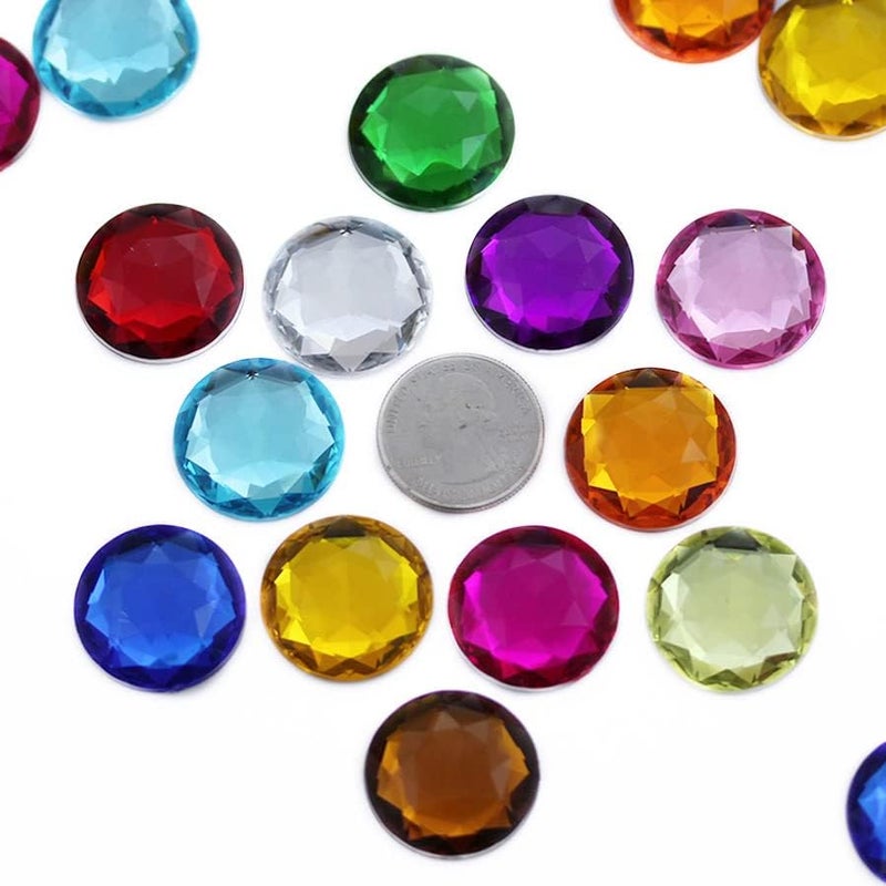 Allstarco 25mm Violet H132 Flat Back Round Acrylic Jewels Pro Grade - 20 Pieces (Violet) - Image 5