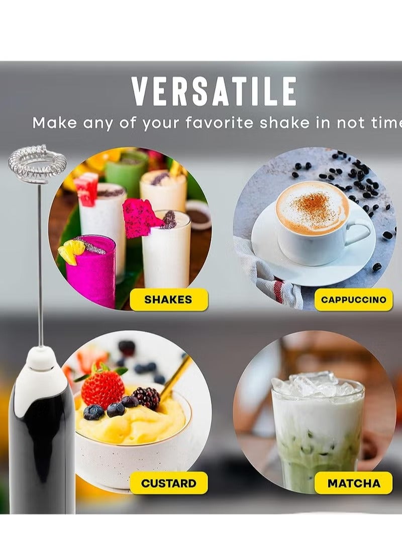 Electric Milk Frother Handheld Portable Mini Coffee Foamer with Whisk Set USB Adjustable Mixer for Lattes Cappuccino Matcha Hot Chocolate - Image 3