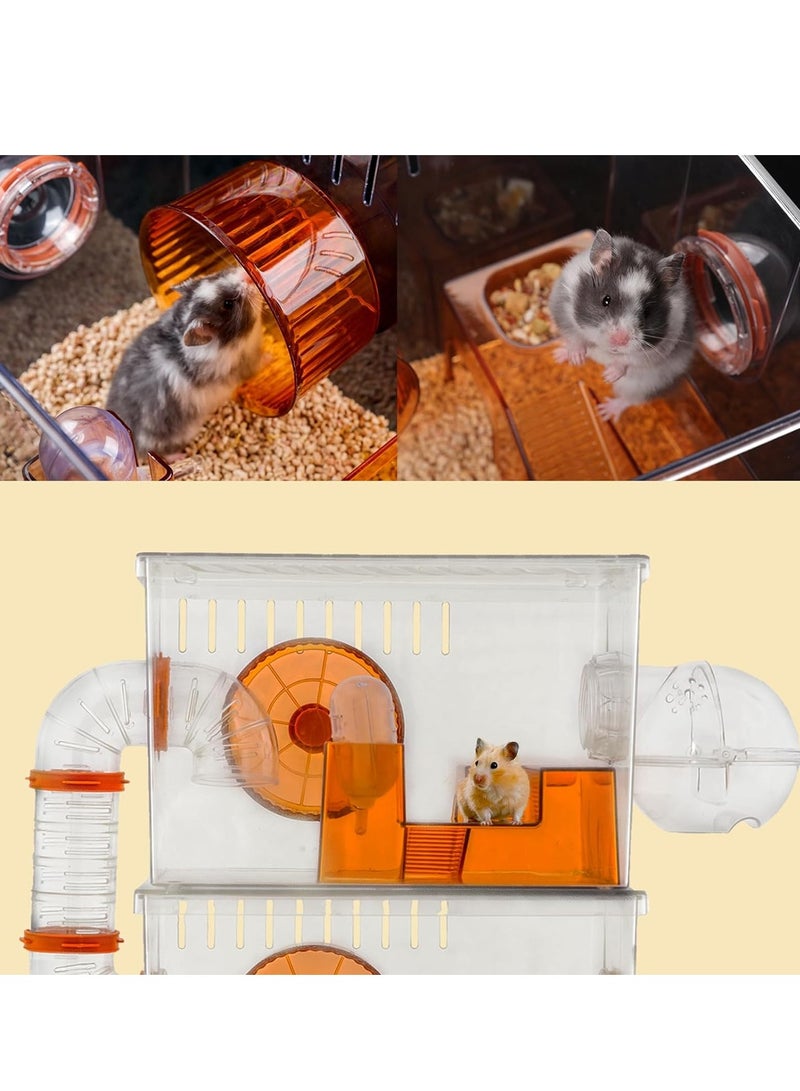 2-Floor Transparent Hamster Cage with Accessories – Stylish, Spacious Habitat for Hamsters, Gerbils, Mice & Small Critters - Image 5