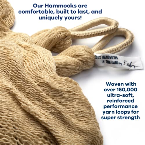 Yellow Leaf Hammocks Handwoven Hammock by Yellow Leaf Hammocks - Family Size, Fits 2+ PPL, 550lb max - Weathersafe, Super Strong, Easy to Hang, Ultra Soft, Artisan Made - Color: Natural Khaki - Image 5