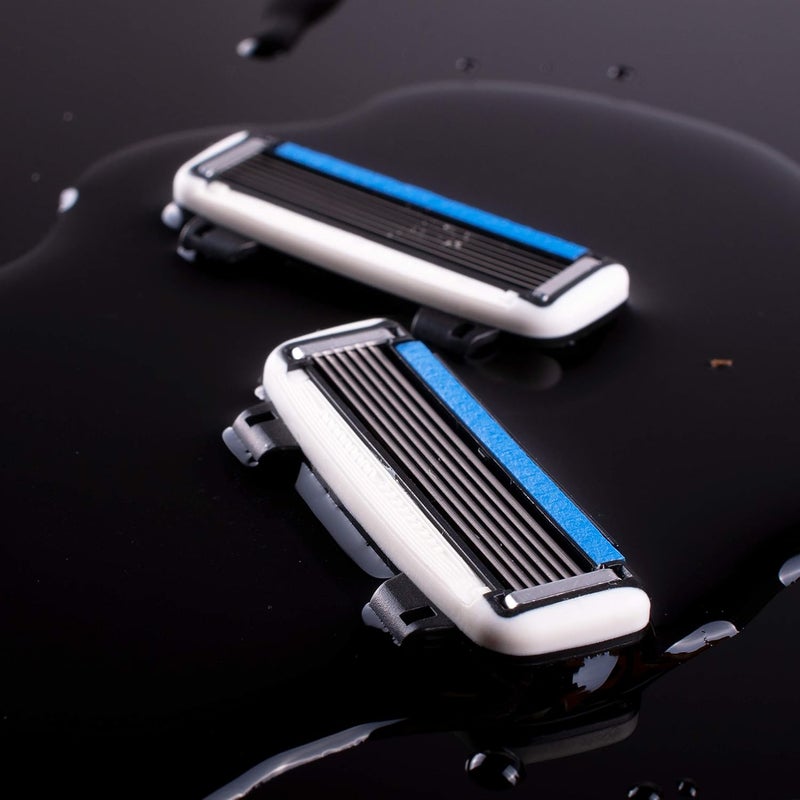 HeadBlade Men's HB6 Refill Shaving Razor Blades - 6 Stainless Steel Blades for No Tugging or Pulling, Shave Less, Works for Face, Body, and Scalp (4 Blades) 1 Pack - Image 3