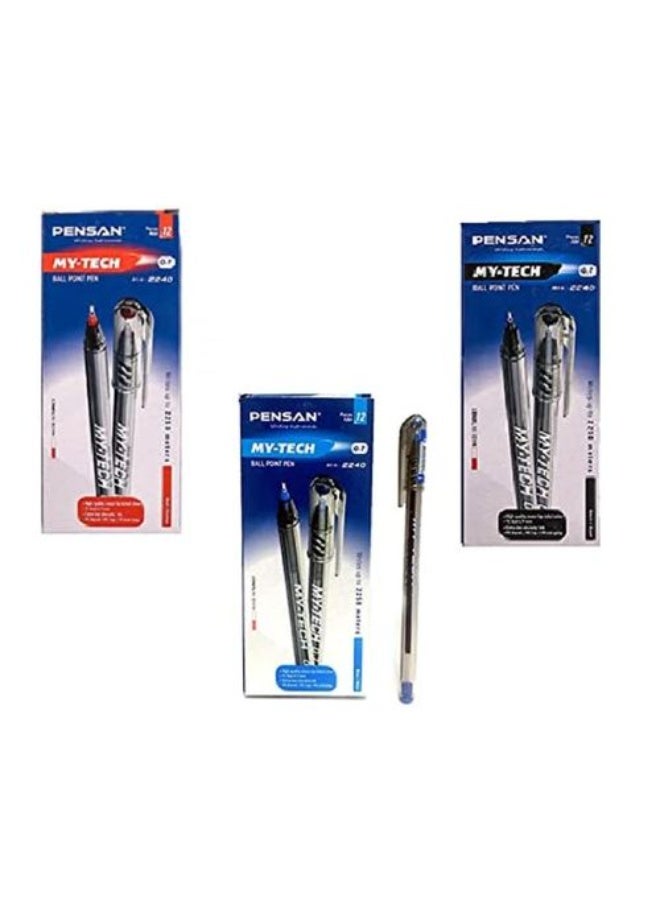 Pensan my-tech 3 box (blue,red,black) 36 pcs