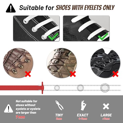 HOMAR No Tie Shoelaces for Kids and Adults Stretch Silicone Elastic No Tie Shoe Laces - Image 5