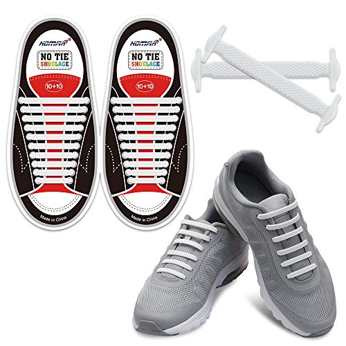 HOMAR No Tie Shoelaces for Kids and Adults Stretch Silicone Elastic No Tie Shoe Laces - Image 1