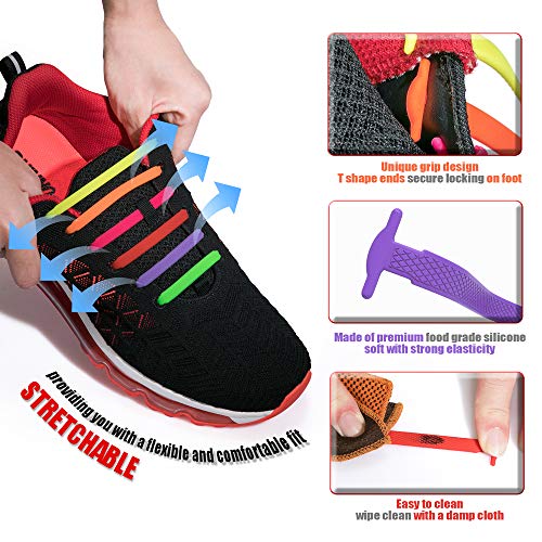 HOMAR No Tie Shoelaces for Kids and Adults Stretch Silicone Elastic No Tie Shoe Laces - Image 3