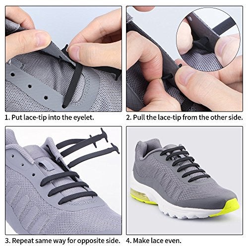 HOMAR No Tie Shoelaces for Kids and Adults Stretch Silicone Elastic No Tie Shoe Laces - Image 4