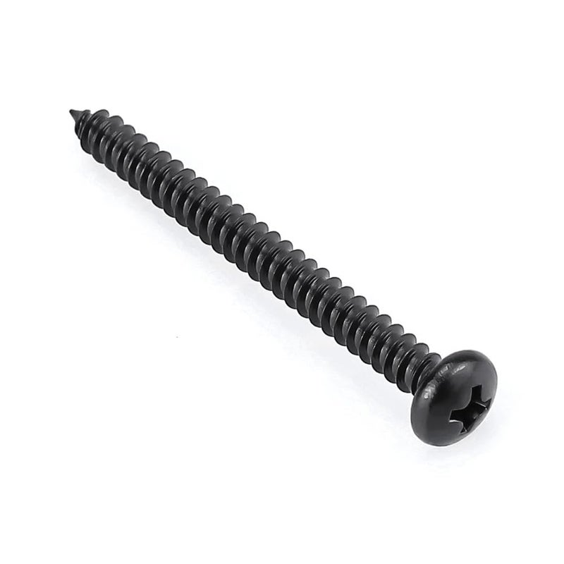 Glvaner #8 x 2 inch Phillips Pan Head Self Tapping Screws for Wood, Black Coated, 304 Stainless Steel 18-8, Round Head Sheet Metal Tek Screws, 50 pcs - Image 5