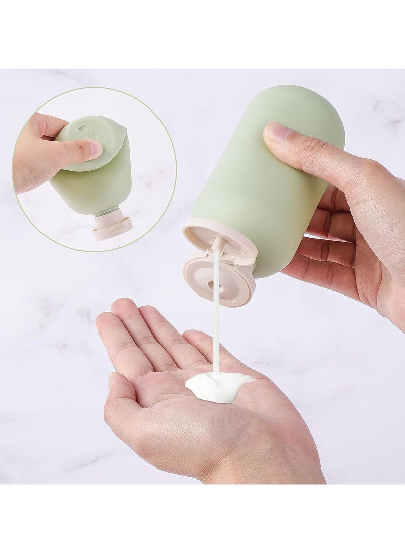Hanayo 4 Pcs Travel Bottle Set 100ml Leak Proof Travel Container Set  Squeezable Travel Shampoo Bottles Refillable Portable Toiletry Cosmetic Container - Image 4
