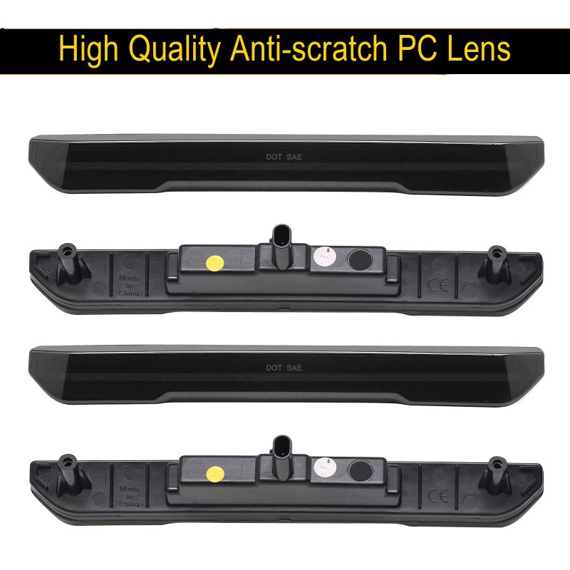 R&F Auto 4PCS Amber Smoked Lens LED Side Marker Lights Replacement for Sierra 2500HD 3500HD 2020-2025 Pickup Truck Amber Front Rear Fender Side Markers Driver Passenger Sides Lamps - Image 5