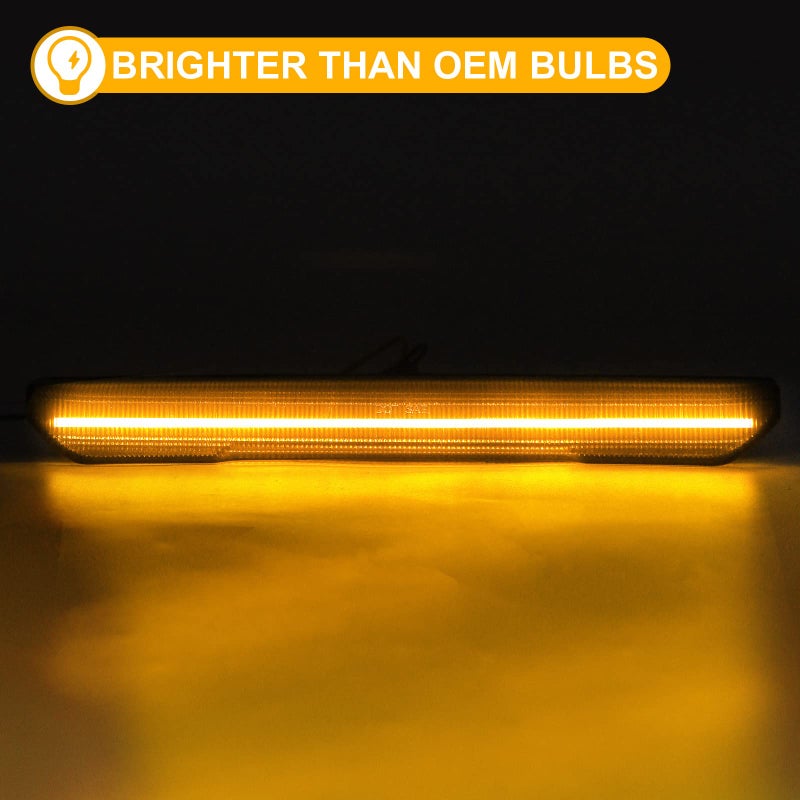 R&F Auto 4PCS Amber Smoked Lens LED Side Marker Lights Replacement for Sierra 2500HD 3500HD 2020-2025 Pickup Truck Amber Front Rear Fender Side Markers Driver Passenger Sides Lamps - Image 3