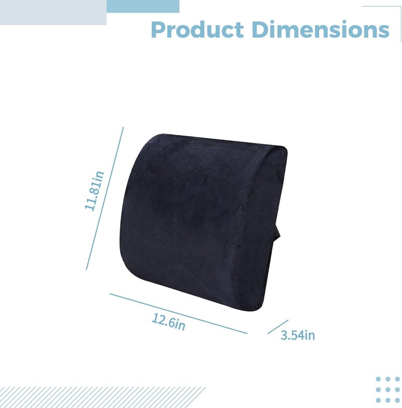 Memory Foam Lumbar Support Pillow, Ergonomic Back Pillow for Chair, Temperature-Sensitive, Office, Car, Home Use, 12.6 X 11.8 X 3.5 in - Image 4