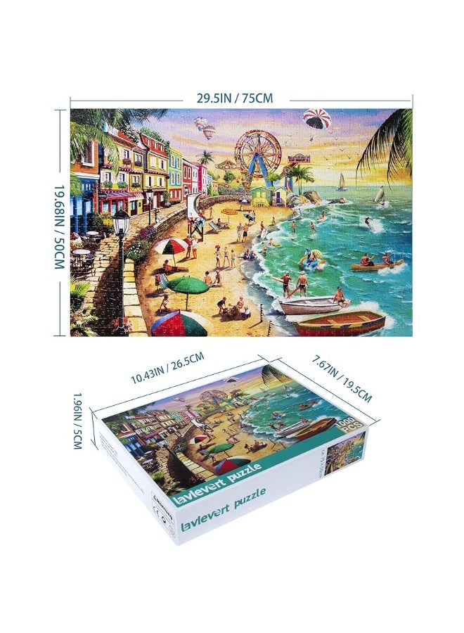 Lavievert لأفيفرت لغز 1000 قطعة للبالغين والأطفال - شاطئ، عطلة سعيدة - Image 4