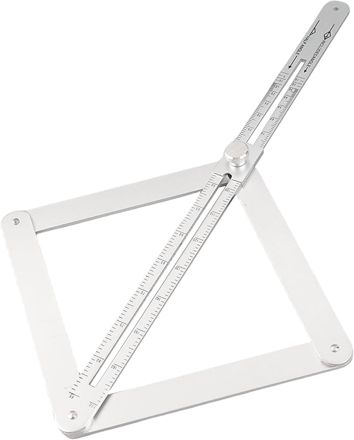 Adjustable Aluminum Alloy Corner Angle Finder 15 Inch Silver Multi Angle Measuring Tool - Image 5
