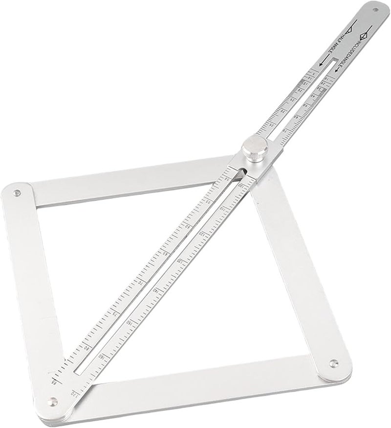 Adjustable Aluminum Alloy Corner Angle Finder 15 Inch Silver Multi Angle Measuring Tool - Image 2