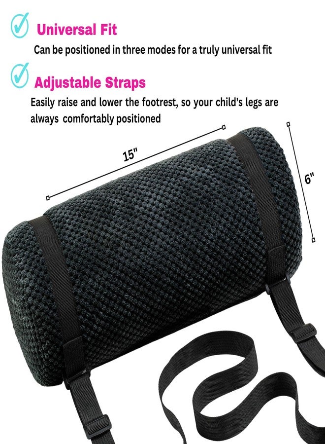 Swanoo Car Seat Foot Rest for Kids | Car Seat Accessories | Leg Rest for Car Seat Kids | Car Foot Rest with Extra Long Straps Adjusts to Any Carseat Or Toodlers Booster Seat Black by SWANOO - Image 3