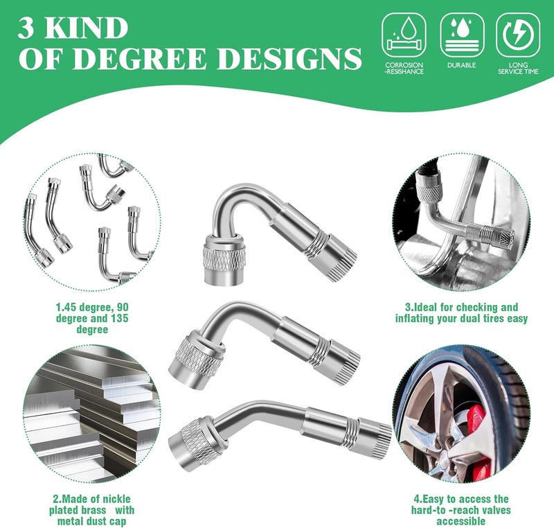 Yauhar 15pcs Valve Stem Extension and Tire Valve Stem Cores Kit - Image 4