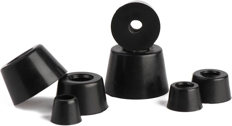 10 Pieces Anti Slip Furniture Legs Feet Black Conical Shock Pad Floor Protector 22x18x10mm - Image 1