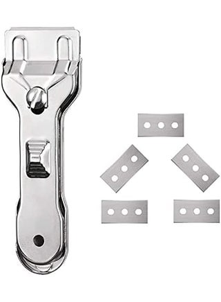 promass silver multi-functional glass scraper with 5 blades,Razor Blade Scraper For Glass, Glass Stove Top Cleaner And Scraper suitable for Oven Cooker, Window, Stove, Car, Cooking Surface - pzsku/ZA7B1908829F1D3E6B6C2Z/45/_/1740216430/9979e32f-a0f8-4359-acc3-9eceb28bb946