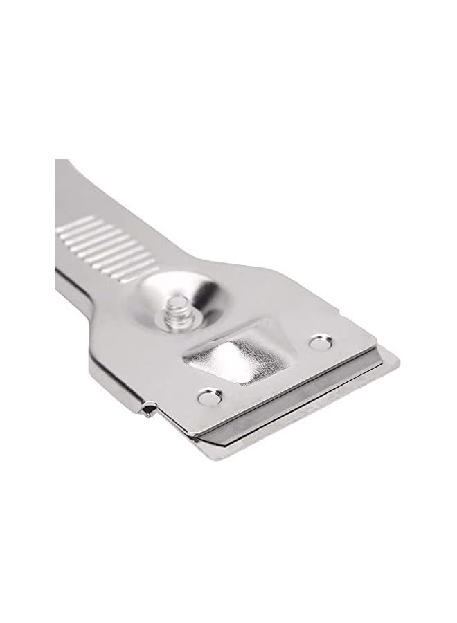 promass silver multi-functional glass scraper with 5 blades,Razor Blade Scraper For Glass, Glass Stove Top Cleaner And Scraper suitable for Oven Cooker, Window, Stove, Car, Cooking Surface