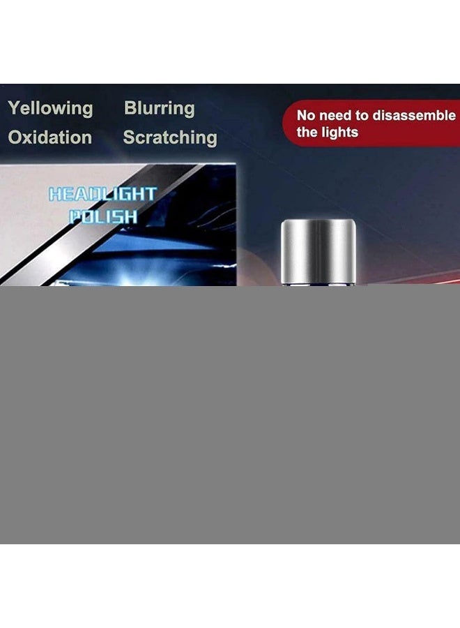 سائل تلميع المصابيح الأمامية، مجموعة إصلاح المصابيح الأمامية للسيارات، 30 مل منظف المصابيح الأمامية مع وسادة إسفنجية وقفاز ورق صنفرة - Image 4