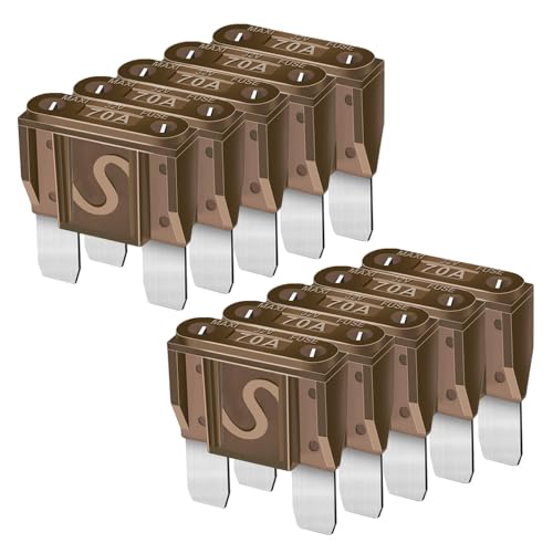 Gebildet 10Pcs Blade Fuses Maxi APX Replacement Fuses 70A for Cars Trucks RVs Boats Automotives Vehicle Campers SUV - Image 1