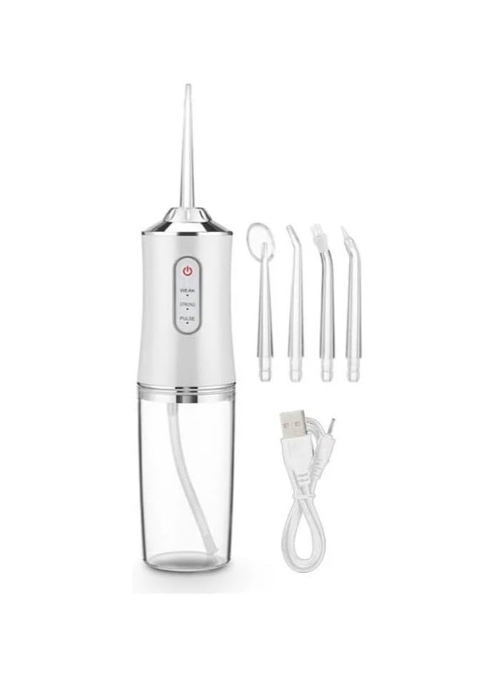 داش جهاز تنظيف الفم المحمول | جهاز تنظيف الاسنان بالماء | داش جهاز الخيط المائي المطور لتنظيف الاسنان المحمول لون ابيض - Image 1