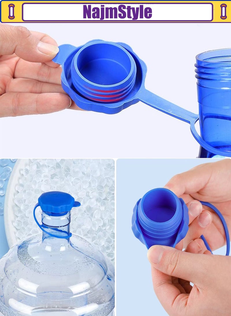 NajmStyle 6Pcs 3 & 5 Gallon Water Jug Cap for 55mm Standard/Screw/Crown Tops Water Bottle,Non-Spill & Leak Free,Reusable Food Grade Silicone Replacement Cap - Image 4