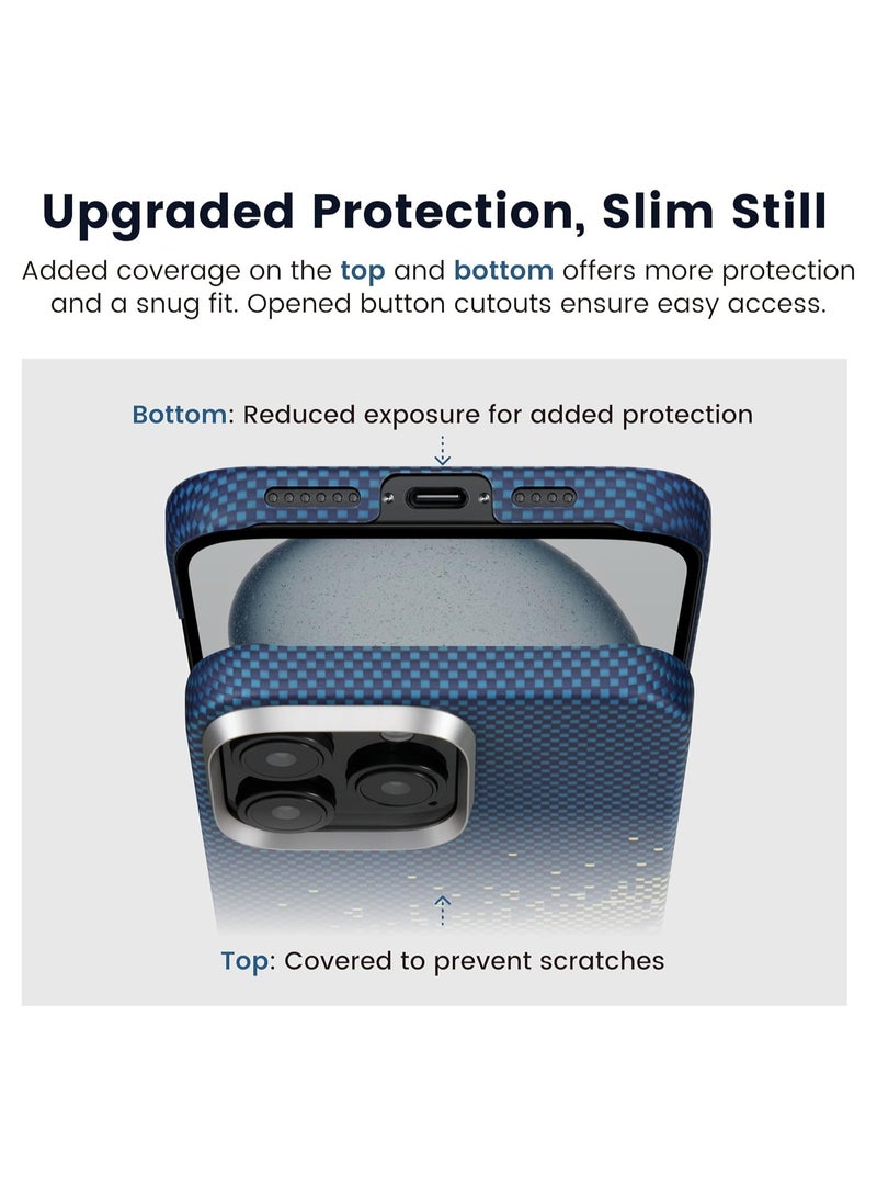 PITAKA جراب بيتاكا لهاتف iPhone 16 Pro Max متوافق مع MagSafe، جراب رفيع وخفيف الوزن لهاتف iPhone 16 Pro Max مع ملمس بدون غطاء، مصنوع من ألياف الأراميد 1500D [جراب منسوج باللمس - مجرة درب التبانة] - Image 2