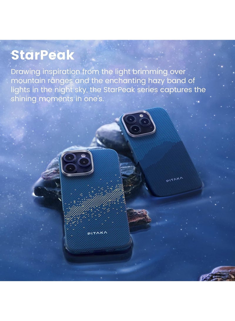 PITAKA جراب بيتاكا لهاتف iPhone 16 Pro Max متوافق مع MagSafe، جراب رفيع وخفيف الوزن لهاتف iPhone 16 Pro Max مع ملمس بدون غطاء، مصنوع من ألياف الأراميد 1500D [جراب منسوج باللمس - مجرة درب التبانة] - Image 3