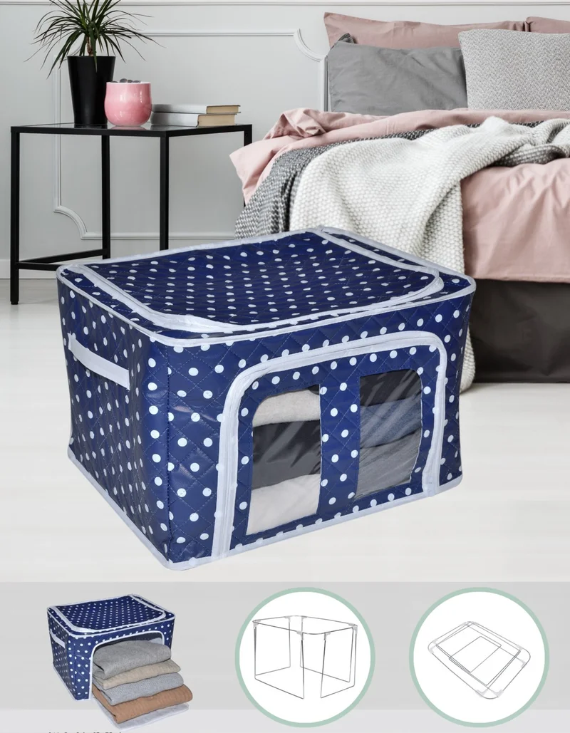 Seryat Polka Dot Window Steel Framed Storage Storage Cabinet Organizer Storage Storage Medium 40X50X30CM