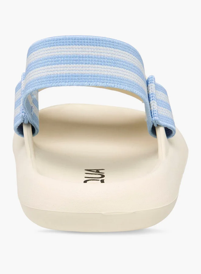 Aqua Applique Accent Slides with Elasticated Backstrap