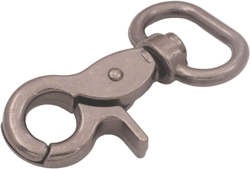 BIKICOCO Swivel Trigger Snap Hook Lobster Claw Clasp Spring Loaded Clip, 3/4'' Oval-Ring Ended, Gunmetal - Pack of 10 - Image 4