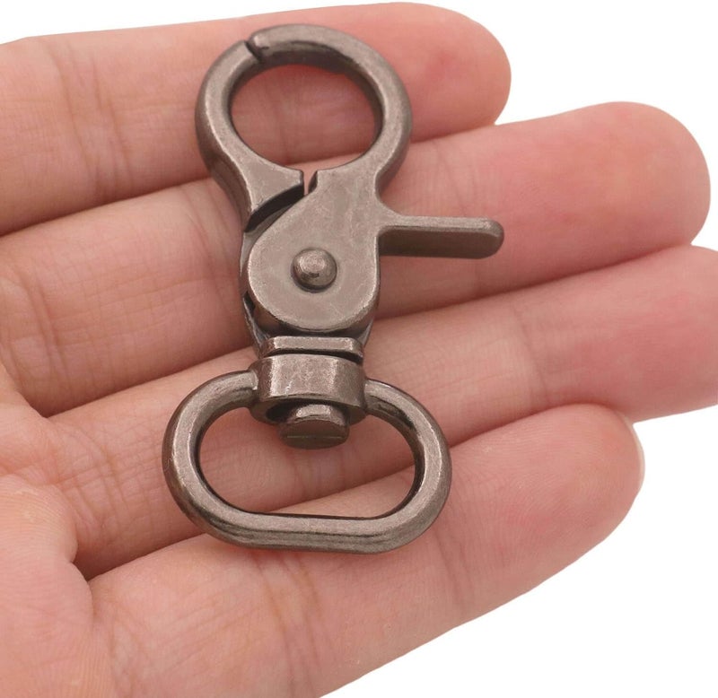 BIKICOCO Swivel Trigger Snap Hook Lobster Claw Clasp Spring Loaded Clip, 3/4'' Oval-Ring Ended, Gunmetal - Pack of 10 - Image 5