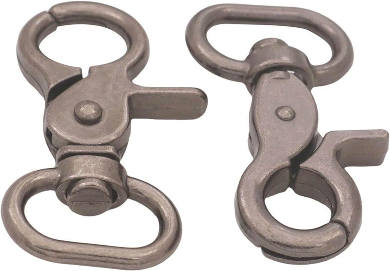 BIKICOCO Swivel Trigger Snap Hook Lobster Claw Clasp Spring Loaded Clip, 3/4'' Oval-Ring Ended, Gunmetal - Pack of 10 - Image 3