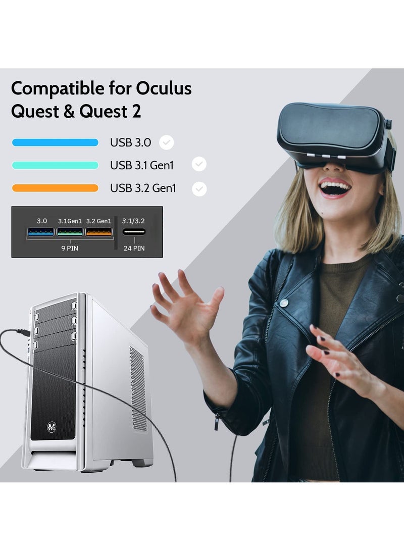 erorex Link Cable Compatible for Oculus Quest 2 20ft, Fast Charing & PC Data Transfer USB C 3.2 Gen1 Cable for VR Headset and Gaming PC - Image 4