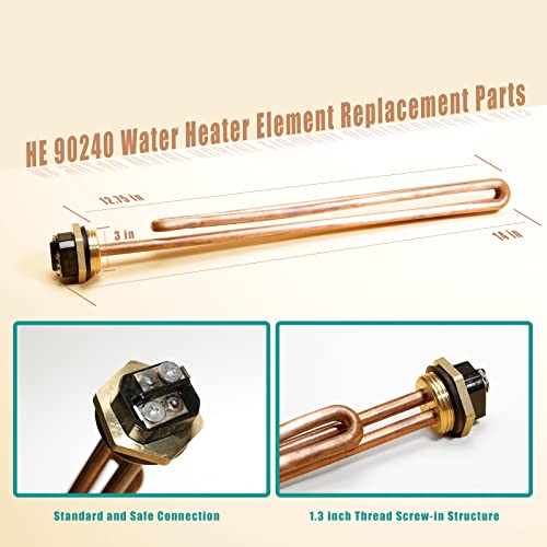 Lisnhlin HE 90240 Heating Element Upgrade, 3 Pack, compatible with Ecosmart ECO 18/24/27/36, Rheem, Richmond, Eemax tankless water heaters. 240V, 9KW/18KW/27KW/36KW, RC04709024S Water Heater Element - Image 2