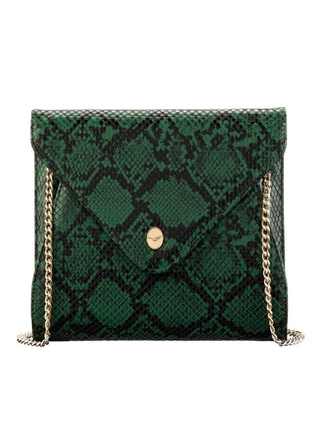 Claasico Evening Clutch Purses For Women - Elegant Envelope Clutch RFID Bag with Detachable Chain (Envy Green) - Image 1